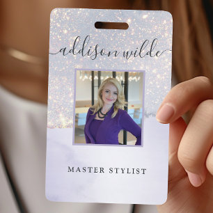 Holographic Lila Glitzer Luxury Glam Business ID Ausweis