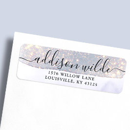 Holographic Lila Glitzer Luxury Rücksendeadresse