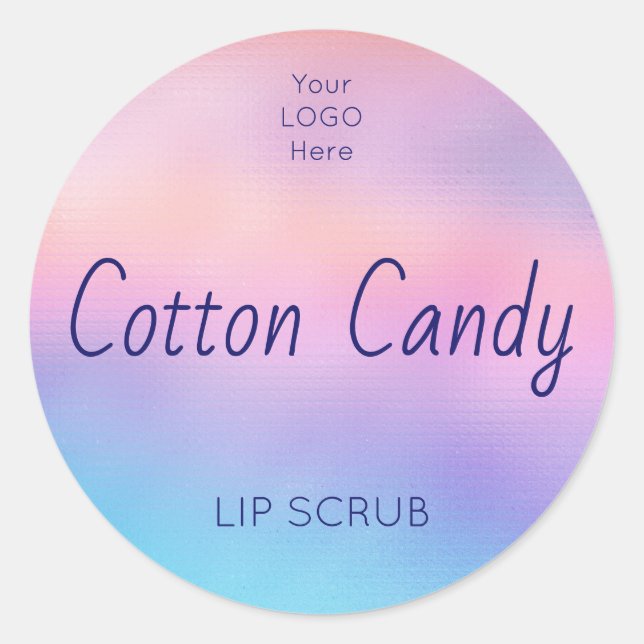Holographic Lip Scrub Product Label Runder Aufkleber (Vorderseite)