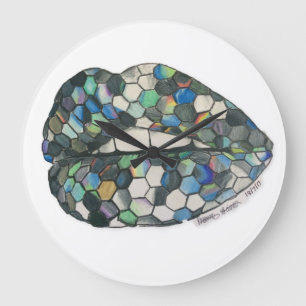 Holographic Lips Große Wanduhr