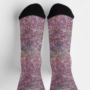 Holographic Luxury Pink Rainbow Glitzer Socks Socken