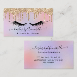 Holographic Makeup EyeLashes Sparkle Glitzer Tropf Visitenkarte