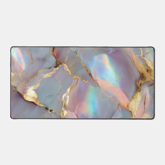 Holographic Marble Gold Abstract Art Schreibtischunterlage