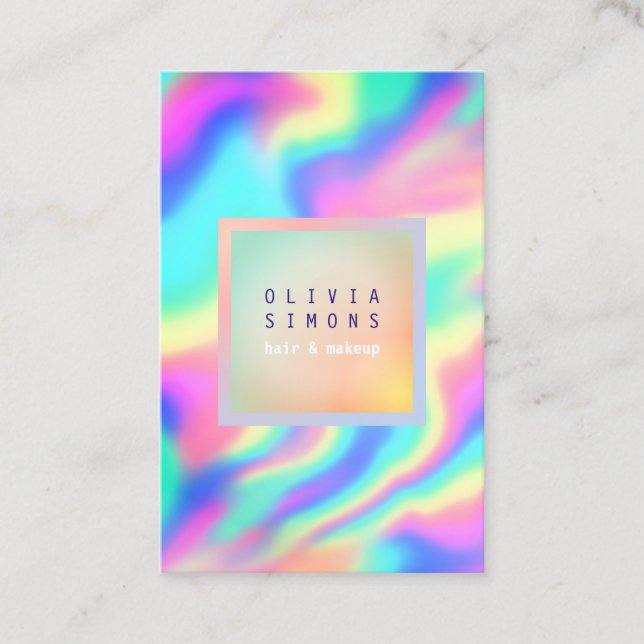 Holographic Minimalist Business Card Visitenkarte (Vorderseite)