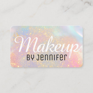 Holographic Modern Glam Glitzer Makeup Artist Visitenkarte