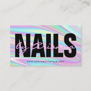 Holographic Nail Salon Nail Tech NagelStylist Visitenkarte