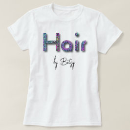 Holographic Neon Glitzer Hair Stylist T-Shirt
