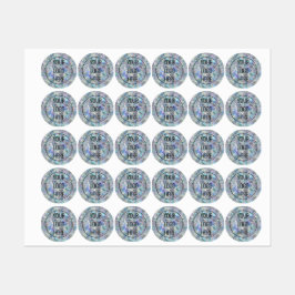 Holographic Opal Stone Background Etiketten