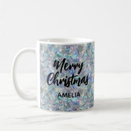 Holographic Opal Stone Background Frohe Weihnachte Kaffeetasse