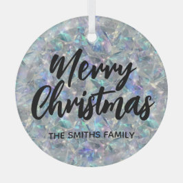 Holographic Opal Stone Background Frohe Weihnachte Ornament Aus Glas