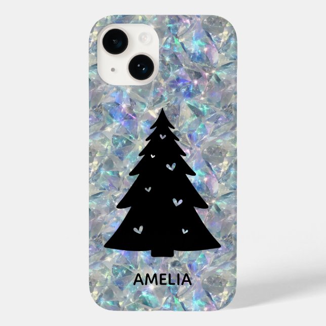 Holographic Opal Stone Background Holidays Name Case-Mate iPhone Hülle (Rückseite)