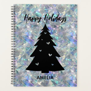 Holographic Opal Stone Background Holidays Name Planer