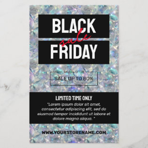 Holographic Opal Stone Background Sale Flyer
