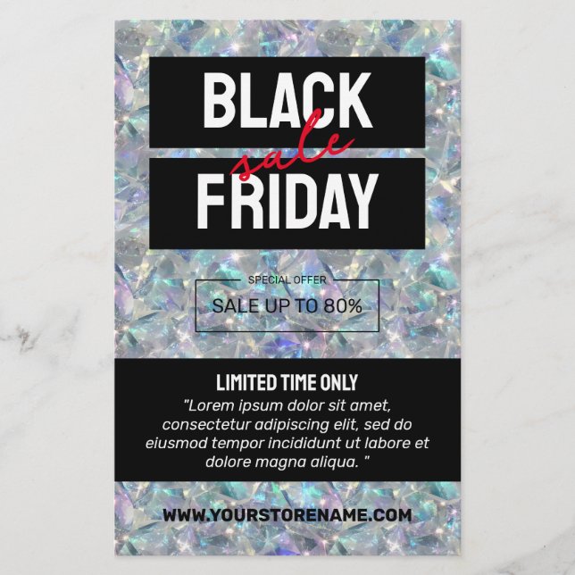 Holographic Opal Stone Background Sale Flyer (Vorne)