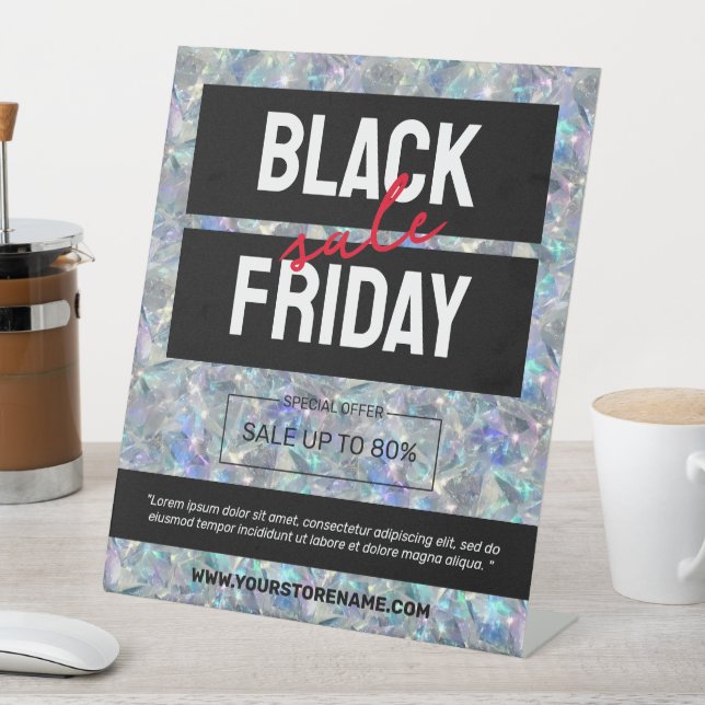 Holographic Opal Stone Background Sale Sockelschild (In Situ)