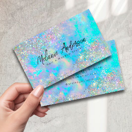 Holographic Opal Stone Glitzer Business Card Visitenkarte