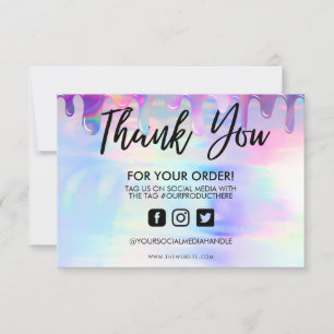 Holographic Pastel Tropfen Vielen Dank, Media Inse