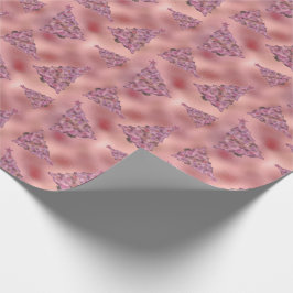 Holographic Pink Christmas Holiday Tree Glam Foil Geschenkpapier