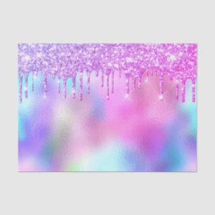 Holographic Pink Glitzer Tropfens Bridal Sweet16. Seidenpapier