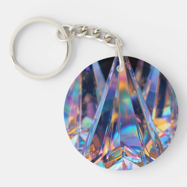 Holographic Prism Acrylic Keychain – Rainbow Light Schlüsselanhänger (Vorderseite)