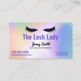 Holographic Rainbow Lash Tech Beauty Salon Visitenkarte