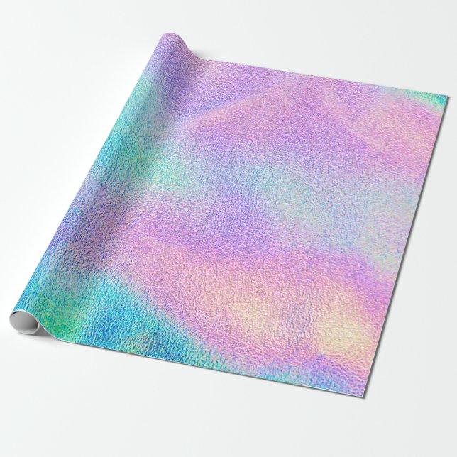 Holographic real texture in blue pink green colors geschenkpapier (Ungerollt)