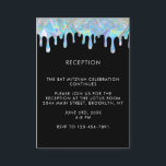 Holographic Reception Details Bar or Bat Mitzvah Begleitkarte<br><div class="desc">Holographic Reception Details Bar or Bat Mitzvah Enclosure Card</div>