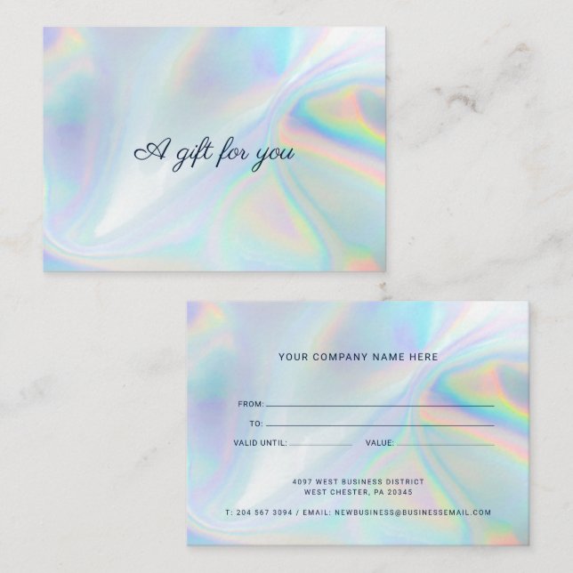 Holographic Script Business Geschenkgutschein Visitenkarte (Vorne/Hinten)