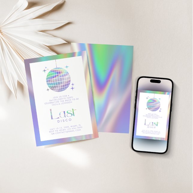 Holographic Space Last Disco Junggeselinnen-Abschi Einladung (Von Creator hochgeladen)