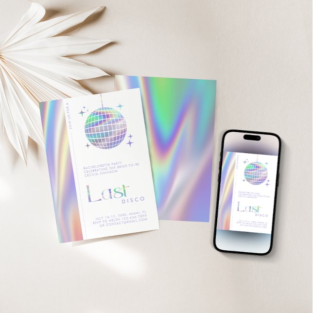 Holographic Space Last Disco Junggeselinnen-Abschi Einladung (Von Creator hochgeladen)