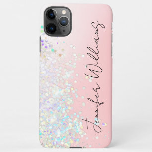 Holographic Sparkle Glitzer Blush Pink Girly iPhone 11Pro Max Hülle