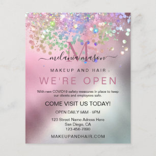 Holographic Sparkle Glitzer Elegante Makeup Artist Flyer