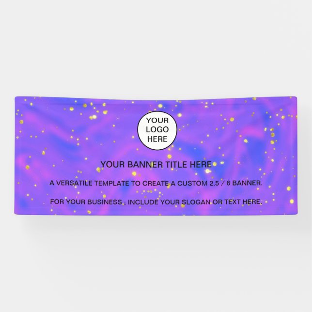 Holographic Sparkle Opal Iridescent Business Banner (Horizontal)