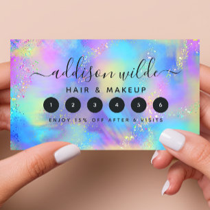 Holographic Sparkle Opal Iridescent Business Treuekarte