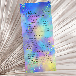 Holographic Sparkle Opal Iridescent Service Price Werbekarte