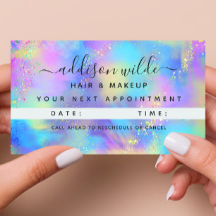 Holographic Sparkle Opal Iridescent Terminkarte