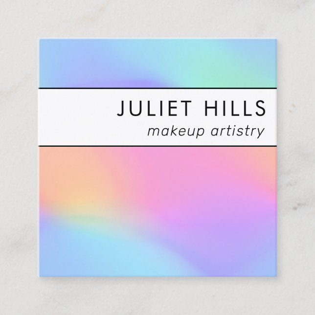 Holographic Square Business Card Quadratische Visitenkarte (Vorderseite)
