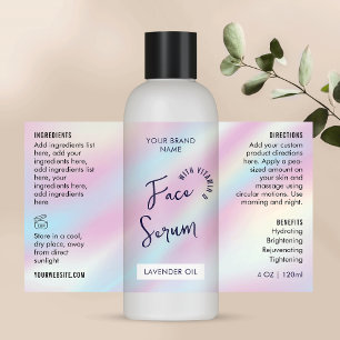 Holographic Style 4 OZ Cosmetic Flasche Label Rechteckiger Aufkleber