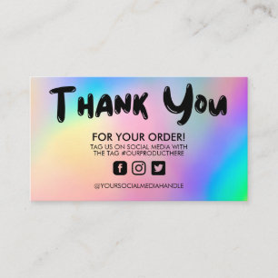 Holographic Trendy Salon Danke Business Card Visitenkarte