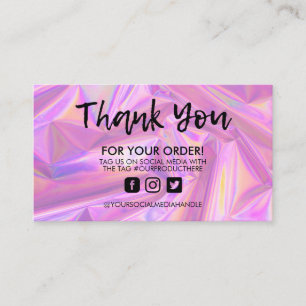 Holographic Trendy Salon Danke Business Card Visitenkarte