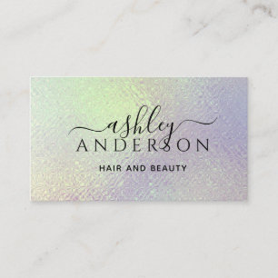 Holographic Unicorn Makeup Hair Nails Glam Visitenkarte