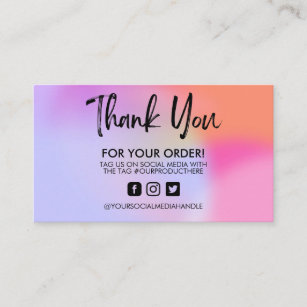 Holographic Vielen Dank Trendy Salon Business Card Visitenkarte