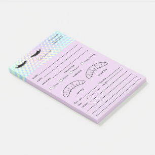 Holographic Wimpern-Klienten-Formular Post-it Klebezettel