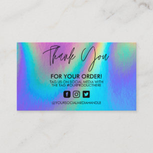 Holographie Vielen Dank Trendy Salon Business Card Visitenkarte