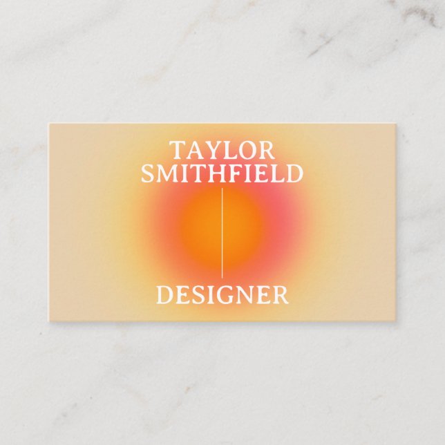 Holographische Aura Typografie Visitenkarte (Vorderseite)