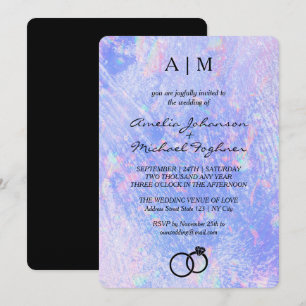 Holographische Einladung für moderne Monogramm-Hoc