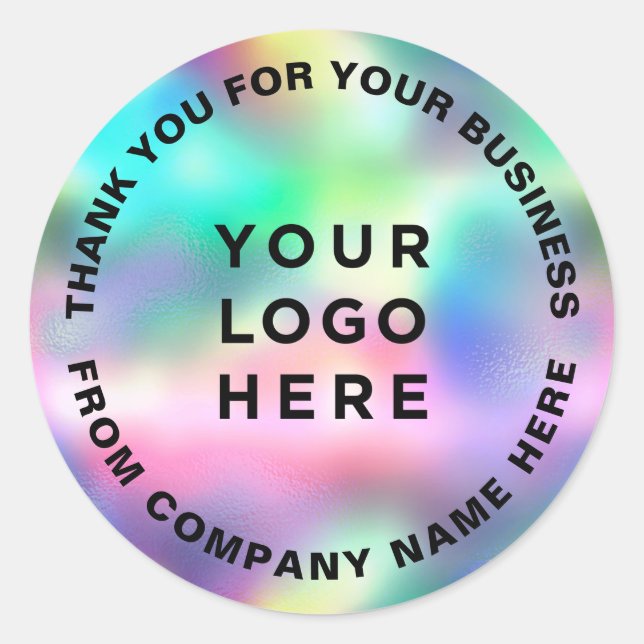 Holographische Farbgebung für Ihr Business-Logo Runder Aufkleber (Vorderseite)