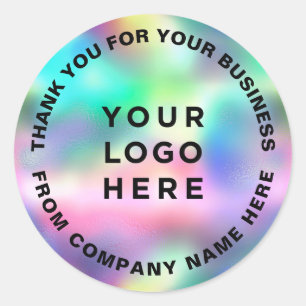 Holographische Farbgebung für Ihr Business-Logo Runder Aufkleber
