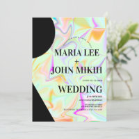 Holographische Formen Imitate Rosa Glitzer Einladu