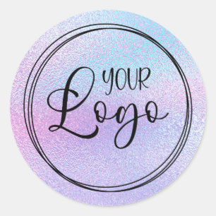 Holographische Imitate Lila-Foil-Logo Runder Aufkleber